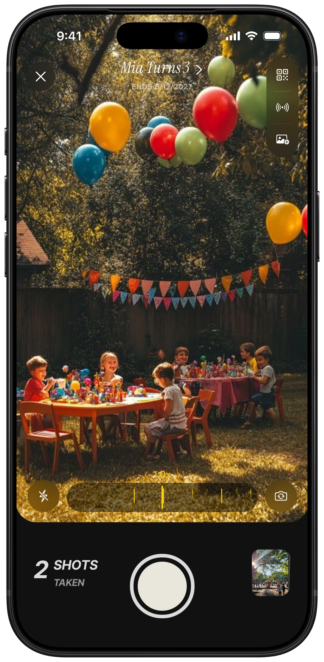 Ever Shots camera at birthdays